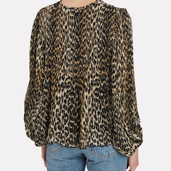 GANNI oversized pleated puffy blouson sleeve top sz 36, US 4 - Picture 3 of 11